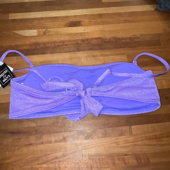 CALIFORNIA WAVES Juniors' Metallic Shine 3pc bikini set black/purple large - Picture 8 of 12